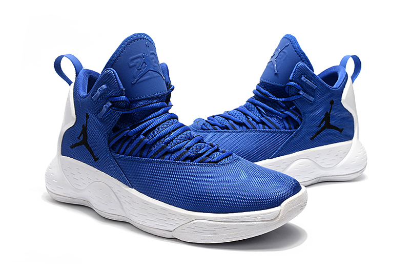 Jordan Super Fly MVP Blue Black White Shoes - Click Image to Close